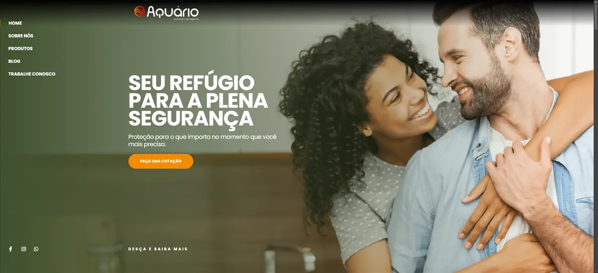 Aquário Seguros — pré-visualização do site