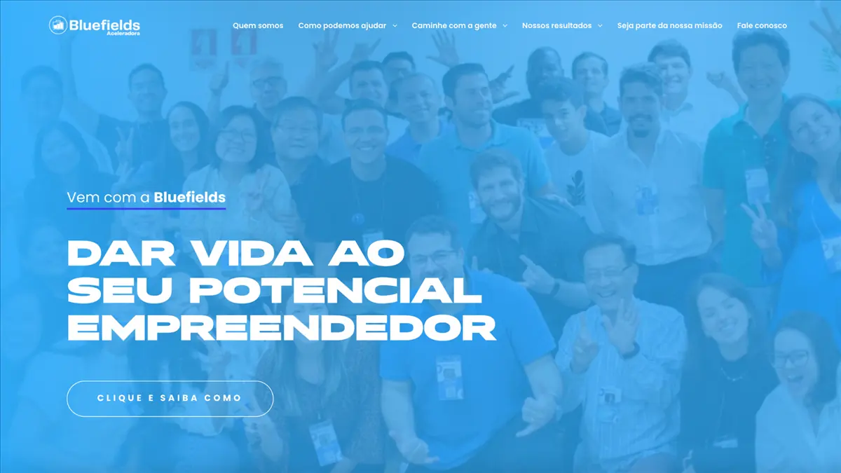 Bluefields — pré-visualização do site