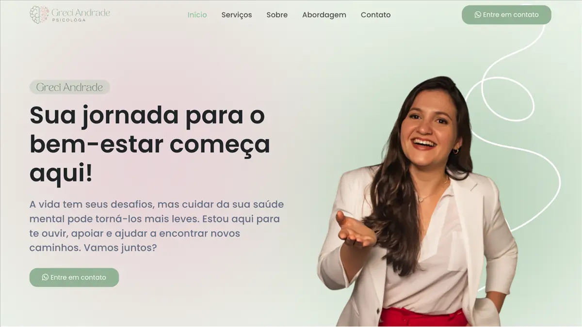 Greci Andrade — pré-visualização do site