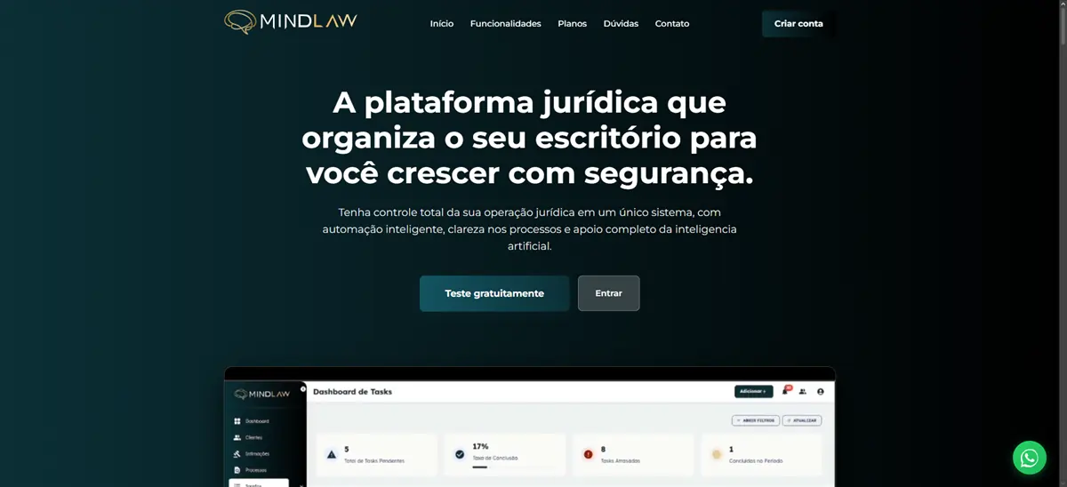 Mind Law — pré-visualização do site