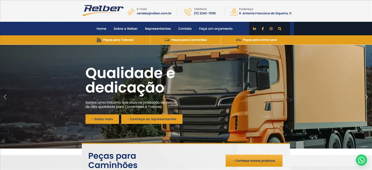 Relber — pré-visualização do site